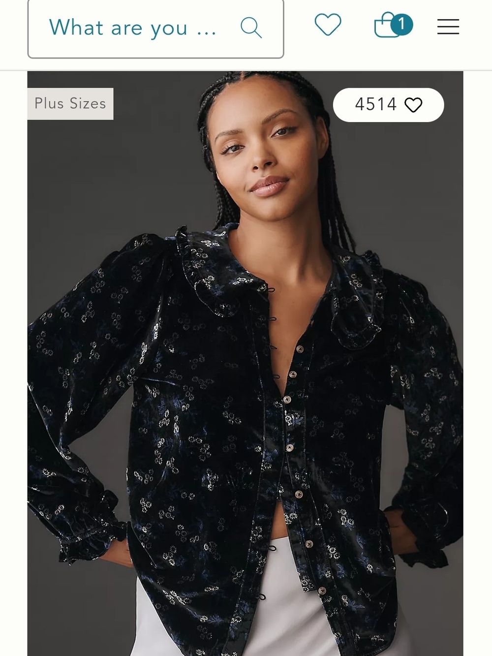 Keira Collared Button-Front Blouse by Pilcro: Long-Sleeve Velvet Edition